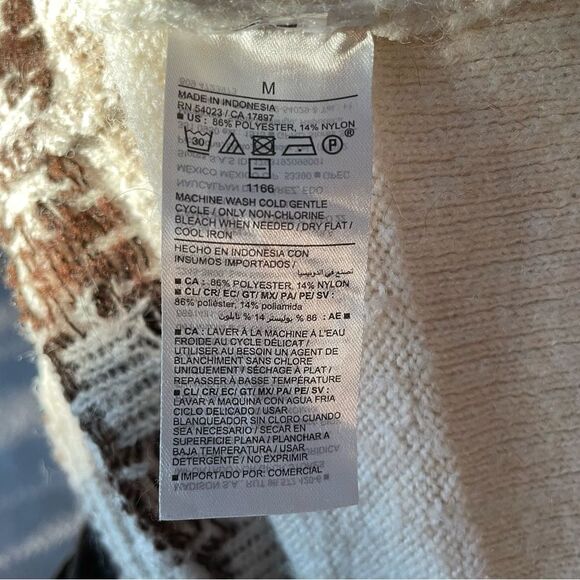 Old Navy Crewneck‎ Sweater Knit 30% Recycled Materials Argyle Women's Medium - Picture 5 of 5